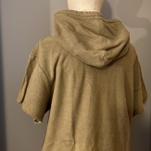 Reversed French Terry Pullover Raw-Cut sweatshirt Hoodie - Picture 4 of 8